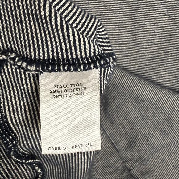 LL Bean Signature Womens Small S Blue White Striped Cowl Neck Sweatshirt Cotton - Picture 9 of 10